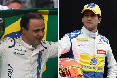 Montagem com fotos de PAULO WHITAKER e MAL FAIRCLOUGH / AFP Felipe Massa e Felipe Nasr<!-- NICAID(16379130) -->