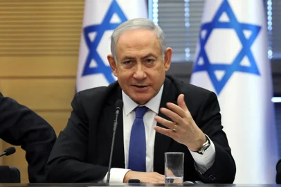 Israeli Prime Minister Benjamin Netanyahu speaks during a meeting of the right-wing bloc at the Knesset (Israeli parliament) in Jerusalem on November 20, 2019. (Photo by GALI TIBBON / AFP)Editoria: POLLocal: JerusalemIndexador: GALI TIBBONSecao: politics (general)Fonte: AFPFotógrafo: STR<!-- NICAID(14334860) -->