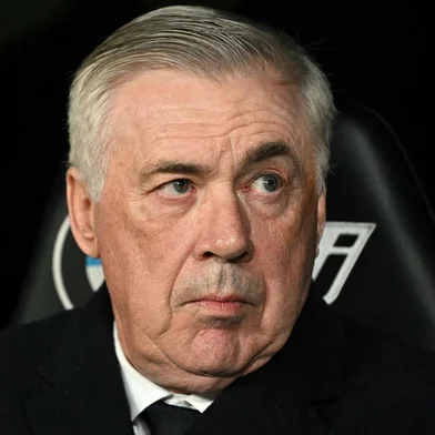 Real Madrid's Italian coach Carlo Ancelotti looks on prior the Spanish Copa del Rey (King's Cup) last 16 first leg football match between Real Madrid CF and RC Celta de Vigo at the Santiago Bernabeu stadium in Madrid on January 16, 2025. (Photo by JAVIER SORIANO / AFP)<!-- NICAID(15956400) -->