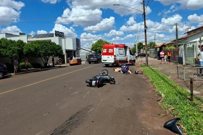 Acidente entre carro e moto em Ijuí<!-- NICAID(16186329) -->
