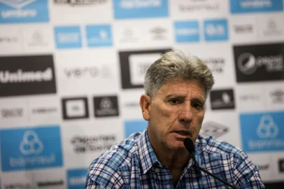PORTO ALEGRE, RS, BRASIL - 26/10/2024 - Coletiva pós-jogo, Grêmio x Atlético GO. FOTO: DUDA FORTES, AGÊNCIA RBS<!-- NICAID(15899900) -->