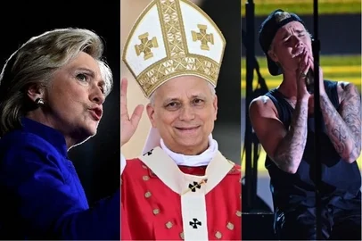 Hillary Clinto, Papa Leão XIV e Justin Bieber