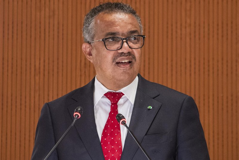World Health Organisation (WHO) Director-General Tedros Adhanom Ghebreyesus delivers a speech on the opening day of 75th World Health Assembly of the World Health Organisation (WHO) in Geneva on May 22, 2022. (Photo by JEAN-GUY PYTHON / AFP)<!-- NICAID(15103513) -->