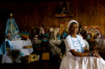 ILHA DA PINTADA, RS, BRASIL, 15.04.2025: Qual a situação dos Terreiros de religiões afro-brasileiras após um ano da enchente que atingiu o Rio Grande do Sul. Na foto:  Foto: Camila Hermes/Agencia RBS<!-- NICAID(16024657) -->