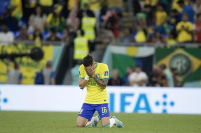Caxiense Alex Telles estreou no Mundial contra a Suíça e será titular diante de CamarõesIndexador: Lucas Figueiredo/CBF<!-- NICAID(15279814) -->