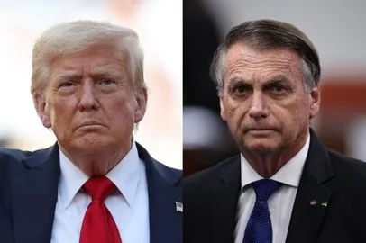Montagem com fotos de Donald Trump e Jair Bolsonaro.<!-- NICAID(16083300) -->