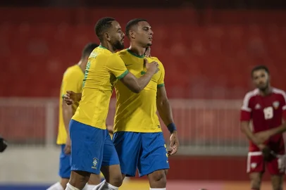 Jogo treino da Seleção Olímpica contra os Emirados Árabes na Sérvia. Lucas Figueiredo/CBF