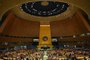 O secretário de Estado dos EUA, Antony Blinken, fala durante a Conferência de Revisão de 2022 das Partes do Tratado de Não Proliferação de Armas Nucleares nas Nações Unidas, em Nova York, em 1º de agosto de 2022. (Foto de ANGELA WEISS / AFP)<!-- NICAID(15163759) -->