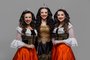 Trio da Festa da Uva 2024. Na foto, princesa Eduarda Ruzzarin Menezes (E), rainha Lizandra Mello Chinali (centro) e Letícia de Carvalho <!-- NICAID(15616383) -->