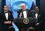 "Atirador foi preso, ele tinha muitas armas e é um homem muito doente", diz Donald Trump em pronunciamento após ataque a tiros em hotel