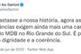 Tweet do ex-governador José Ivo Sartori sobre candidatura própria do MDB ao governo do Estado em 2022. <!-- NICAID(15125391) -->