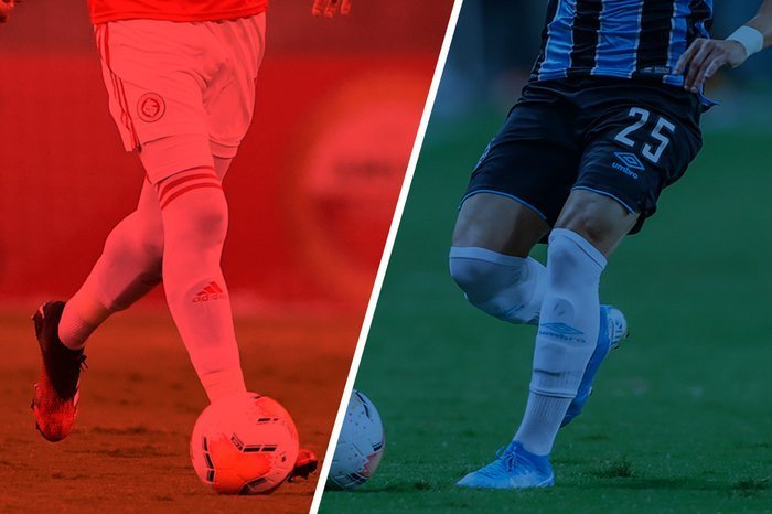 Montagem sobre fotos de Ricardo Duarte/Inter e Lucas Uebel/Grêmio / Divulgação
