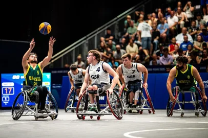 Brasil x Grã-Bretanha, basquete 3x3, cadeira de rodas, Universíade