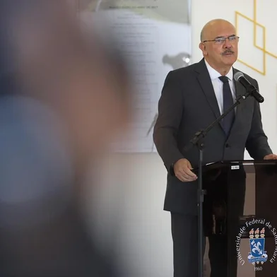 ***EM BAIXA***SANTA MARIA, RS, BRASIL,12/05/2021- UFSM recebe a visita do Senhor Milton Ribeiro, Ministro de Estado da Educação. Foto: Ronald Mendes / Especial<!-- NICAID(14781071) -->