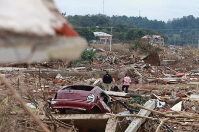 Cruzeiro do Sul, RS, Brasil - Bairro Passo de Estrela, em Cruzeiro do Sul, foi totalmente destruído pelas enchentes que assolaram o Rio Grande do Sul.Fotos: Jefferson Botega/Agencia RBS<!-- NICAID(15773663) -->