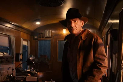 Harrison Ford em Indiana Jones e a Relíquia do Destino (2023), o quinto filme da franquia.<!-- NICAID(15387358) -->