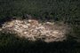 Área de garimpo ilegal na Terra Indígena Ianomâmi, em Roraima, nas proximidades da margem do Rio Uraricoera<!-- NICAID(15066280) -->