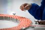 A staff member works during a media tour of a new factory built to produce a COVID-19 coronavirus vaccine at Sinovac, one of 11 Chinese companies approved to carry out clinical trials of potential coronavirus vaccines, in Beijing on September 24, 2020. (Photo by WANG ZHAO / AFP)Editoria: HTHLocal: BeijingIndexador: WANG ZHAOSecao: diseaseFonte: AFPFotógrafo: STF<!-- NICAID(14600181) -->