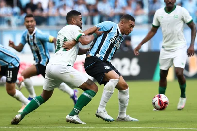 PORTO ALEGRE, RS, BRASIL, BRASIL, 31-01-2026: Campeonato Gaúcho 2026 - Partida entre Grêmio e Juventude no Estádio da Arena em Porto Alegre. Foto: Jonathan Heckler/Agência RBS<!-- NICAID(16216026) -->