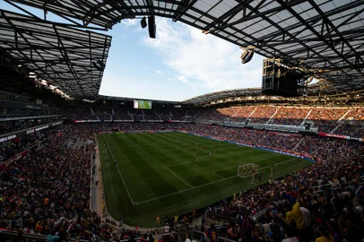 HARRISON, NJ - July 30: Barcelona play The New York Red Bulls on July 30, 2022 at Red Bull Arena in Harrison, NJ.  (photo by Kostas Lymperopoulos)<!-- NICAID(15839488) -->