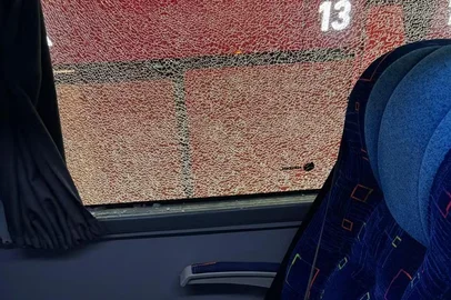 Ônibus do Flamengo é apedrejado antes de confronto contra o Estudiantes pela Libertadores<!-- NICAID(16133203) -->