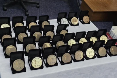 Medalhas entregues na 1ª Seleção de Vinhos da Variedade BRS Lorena, concurso realizado por Embrapa e Consevitis-RS. <!-- NICAID(16182855) -->