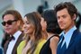 (From L) US actor Chris Pine, US director and actress Olivia Wilde, Sydney Chandler and British singer and actor Harry Styles arrive on September 5, 2022 for the screening of the film "Don't Worry Darling" presented out of competition as part of the 79th Venice International Film Festival at Lido di Venezia in Venice, Italy. (Photo by Tiziana FABI / AFP)<!-- NICAID(15198188) -->