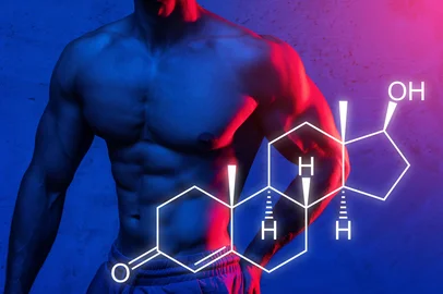 Muscular male torso and testosterone formula. Concept of hormone increasing methods.Indexador: blackdayFonte: 398010125<!-- NICAID(15428417) -->