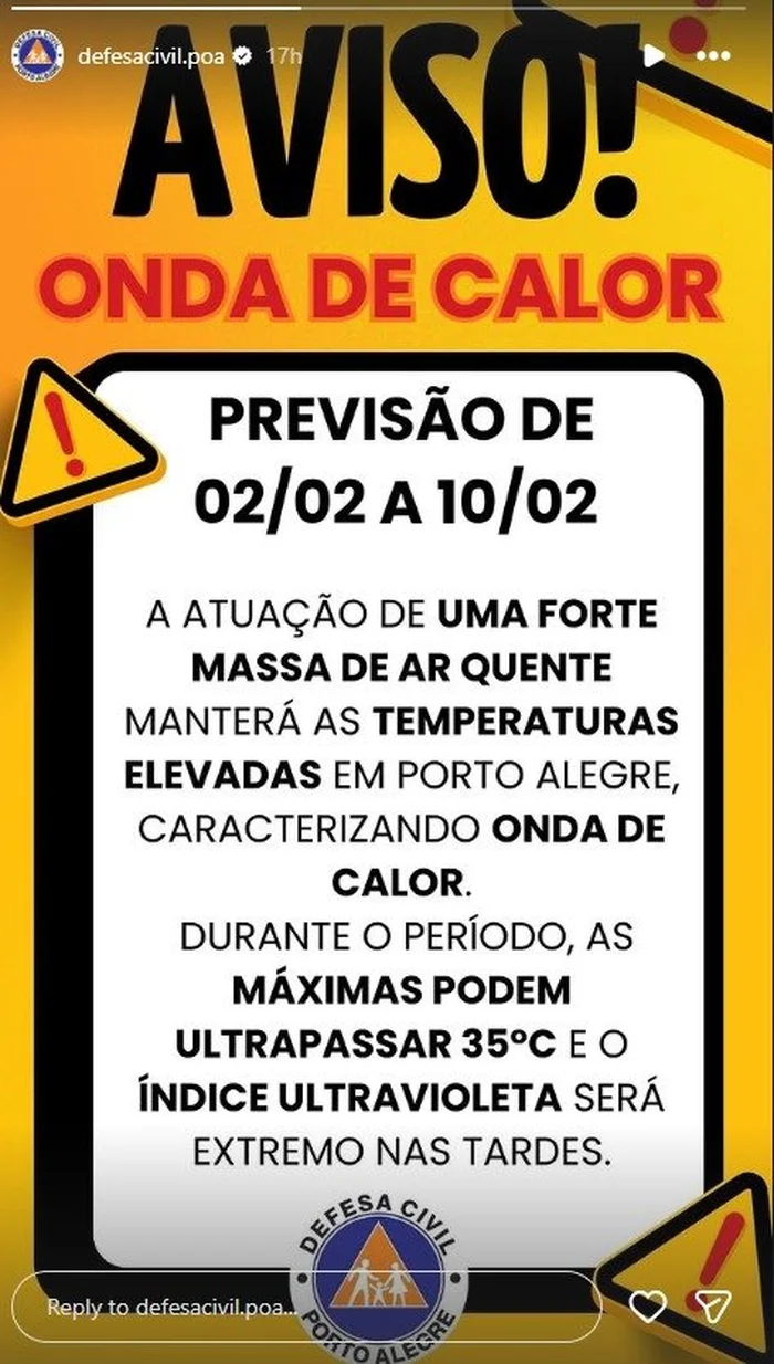 Instagram: @defesacivil.poa / Reprodução