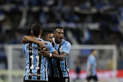 PORTO ALEGRE, RS, BRASIL - 19/04/2025 - Gre-Nal 447: Grêmio e Inter se encontram em campo, novamente, pela Série A do Campeonato Brasileiro. FOTO: MATEUS BRUXEL / AGÊNCIA RBS<!-- NICAID(16020434) -->