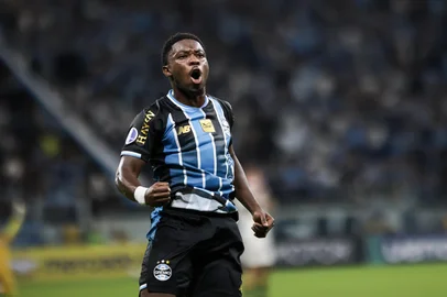 PORTO ALEGRE, RS, BRASIL, 14-04-2026 Grêmio vs Deportivo Riestra. Duelo válido pela fase de grupos da Copa Sul-Americana 2026. Foto: Renan Mattos/Agência RBS<!-- NICAID(16266011) -->