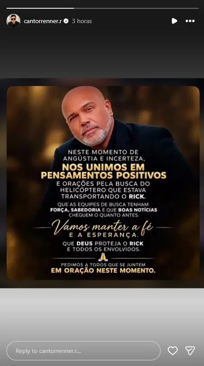 Instagram: @cantorrenner.r / Reprodução