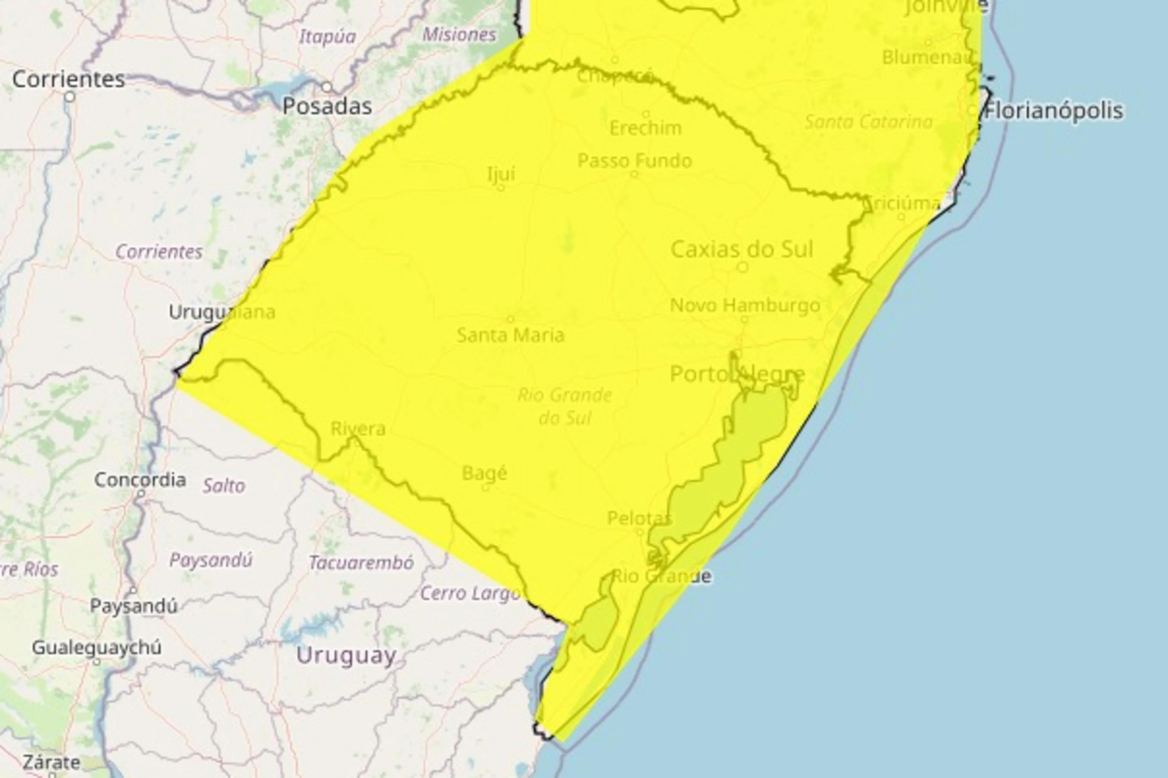 Instituto Nacional de Meteorologia (Inmet)/Reprodução