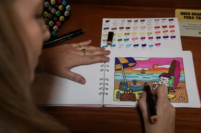 Jovens voltaram a comprar livros de colorir. Buscando formas de relaxar e burlar o extresse, jovens voltam a comprar e utilizar livros de colorir, canetas especiais e descobrem novo hobbie. Mariana Oliveira costuma frequentar cafés e colorir seus livros.Indexador: DF<!-- NICAID(16028419) -->