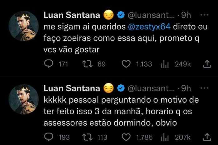 Twitter / Luan Santana Twitter / Luan Santana