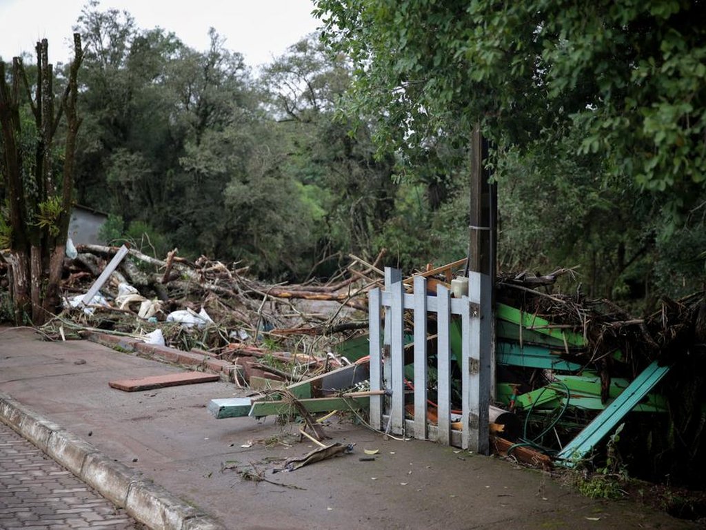 Esteio foi vítima de uma calamidade causada por um ciclone (Foto Reprodução/ GZH)
