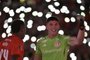 Internacional's Uruguayan goalkeeper Sergio Rochet, who scored the last shot to defeat River Plate 9-8 in the penalty shoot-out, celebrates at the end of the Copa Libertadores round of 16 second leg football match between Brazil's Internacional and Argentina's River Plate at the Beira-Rio stadium in Porto Alegre, Brazil, on August 8, 2023. (Photo by NELSON ALMEIDA / AFP)Editoria: SPOLocal: Porto AlegreIndexador: NELSON ALMEIDASecao: soccerFonte: AFPFotógrafo: STF<!-- NICAID(15506003) -->