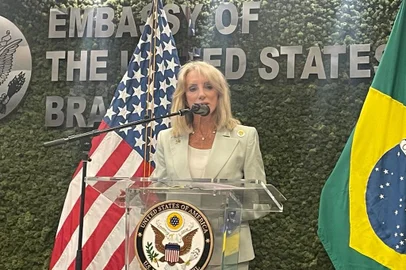 Coletiva da embaixadora dos EUA no Brasil, Elizabeth Frawley Bagley, na sede da embaixada em Brasília<!-- NICAID(15350564) -->