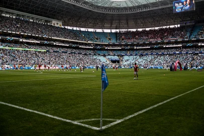 PORTO ALEGRE, RS, BRASIL, 11-10-2026: Grêmio vs Internacional, clássico GreNal nº455, pelo Campeonato Brasileiro Série A 2026. O jogo ocorre na Arena, em Porto Alegre. Foto: Duda Fortes/Grupo RBSIndexador: Andre Avila<!-- NICAID(16385161) -->