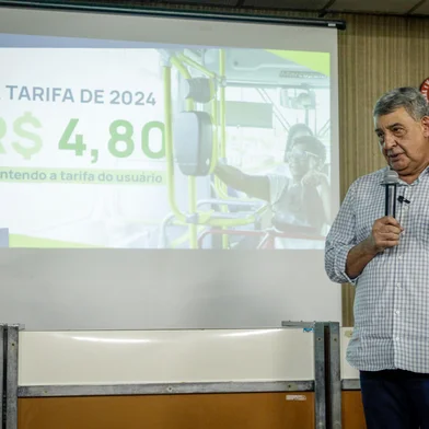 Porto Alegre, RS, 22/02/2024 - Anúncio do prefeito Sebastião Melo sobre a tarifa de ônibus em Porto Alegre. Foto: Pedro Piegas / PMPA / Divulgação<!-- NICAID(15989738) -->