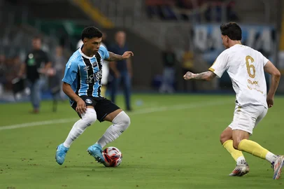 PORTO ALEGRE, RS , BRASIL, 14-01-2026: Grêmio x São José, partida válida pela segunda rodada do Gauchão 2026, na Arena. O Tricolor terá que jogar sem público cumprindo punição aplicada pelo STJD. Foto: Bruno Todeschini/Agencia RBS<!-- NICAID(16204475) -->