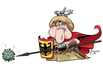 26/03/2021- Frases da semana 27/03: caricatura da Frau Merkel.  Foto: Gilmar Fraga / Agencia RBS<!-- NICAID(14743832) -->