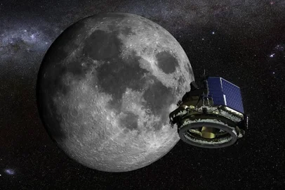 Imagem da Nasa que ilustra a órbita da Lua<!-- NICAID(15380329) -->