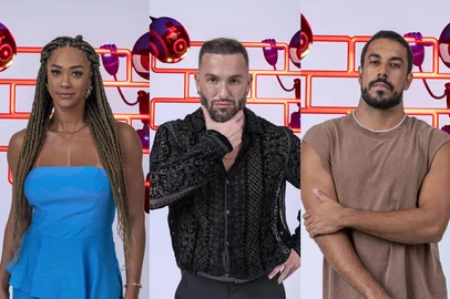 Aline, Diego Hypolito e Maike formam o no décimo paredão do Big Brother Brasil 25. Eles disputam a permanência na casa mais vigiada do Brasil na próxima terça-feira (25). <!-- NICAID(16001801) -->
