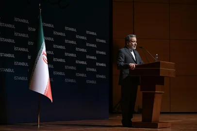 Iran foreign minister Abbas Araghchi, speaks during a press conference at the Lutfi K?rdar Congress Center on the sideline of the 51st session of the Council of Foreign Ministers of the Organization of Islamic Cooperation (OIC), in Istanbul on June 22, 2025. Iran's Foreign Minister Abbas Araghchi on June 22, 2025 condemned US attacks on key nuclear sites as "outrageous" and said his country has a right to defend its sovereignty."The events this morning are outrageous and will have everlasting consequences," he posted on X, adding that the attacks were "lawless and criminal" behaviour. (Photo by Ozan KOSE / AFP)<!-- NICAID(16064899) -->