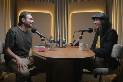 PORTO ALEGRE, RS, BRASIL - 20/09/2025 - Luciano Potter recebe Antônio Costaguta, El Topador, no Potter Entrevista (Foto: Potter Entrevista/Reprodução)<!-- NICAID(16129351) -->