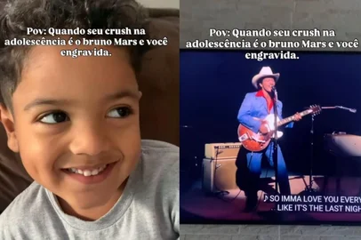 Reprodução / @Alessasat / Instagram menino parecido com bruno mars viraliza no instagram <!-- NICAID(16246275) -->