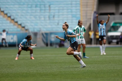 PORTO ALEGRE, RS, BRASIL, 2025.11.23: Jogo decisivo do Gauchão Feminino 2025. Com uma vantagem de 3x0 do primeiro jogo, Grêmio recebe em casa o time do Juventude. (Foto: André Ávila/Agência RBS)Indexador: Andre Avila<!-- NICAID(16172613) -->