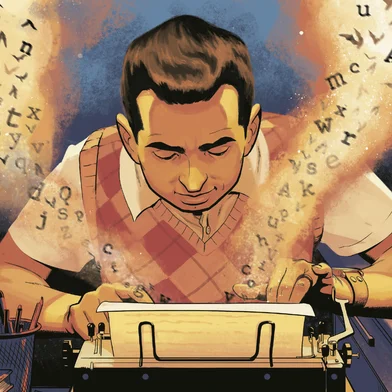 Bill Finger: À Sombra de um Mito, história em quadrinhos de Julian Volij e Erez Zadok<!-- NICAID(16040805) -->