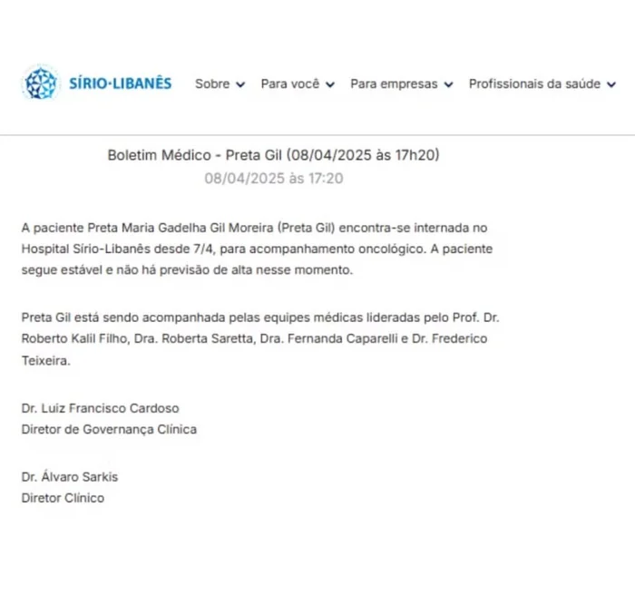 Hospital Sírio Libanês / Divulgação